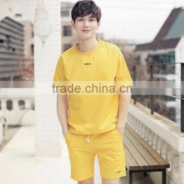 Men T-shirt summer apparel casual short suit uniform wholesale china 2016 new fashion 6 colors