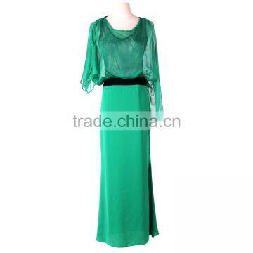 Full Length Chiffon Orange Colored Sexy One Piece Style Evening Dress photo-4