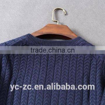 Deep Blue Pullover Crocheted Sweater for Man photo-4