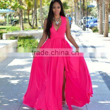 Zm50230b New Style Chiffon Women Dresses Europe Hot Sell Deep v Neck Lady Clothes photo-2