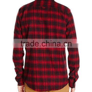 Top Quality Latest Shirts Design Red Black Men Flannel Shirt photo-2