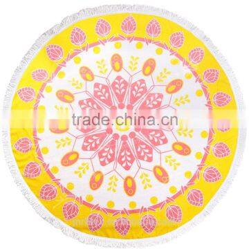 Custom design 100% cotton printing round beach towel