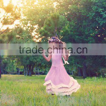 Flower Girl Dress Vintage Boho Dress Junior Twirling Bridesmaid Dress photo-5