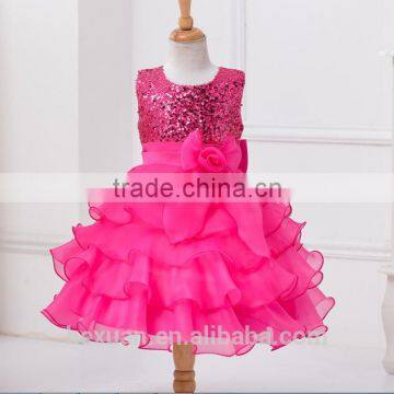 Nonsleeve One Piece Kids Long Lace Dress Children Girls Colorful Lace Dress photo-2