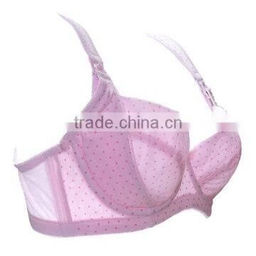 High Quality Breathable Dot 3/4 Cup Ladies Cotton Nursing Bar photo-6