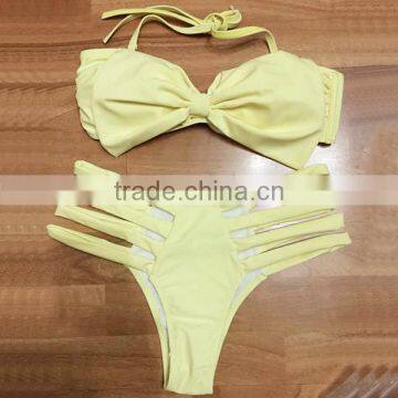 High Quality Polyester Spandex Cutout Young Girl Bikinis photo-2