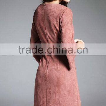 Women's Spring/autumn New Style Slim Fit Suede Dress photo-2