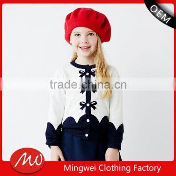 2018 latest design girls open front acrylic fancy baby sweater design thin cardigan with button closure