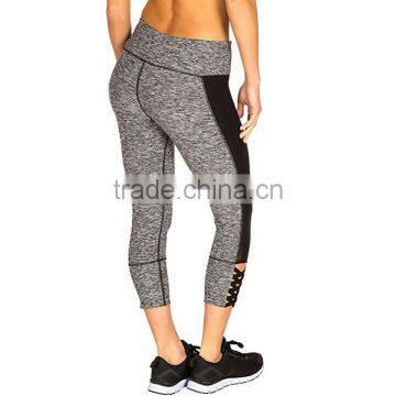 Yoga Wear Mesh Strappy Braided Ankle Women Designer Capri Pants photo-2
