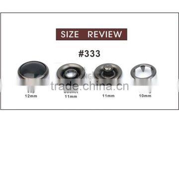 Metal Brass 12mm 4 Part Buttons Black Pearl Prong Snap Button Fastener Black Nickle / Gun Metal Color #333 photo-3