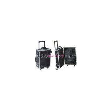 Black 5 MM MDF Aluminum Carrying Cases / Equipment Cases With Foam / Trolley