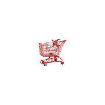 4 Wheel Chrome Plated Supermarket Shopping Trolley Red 80-160kgs