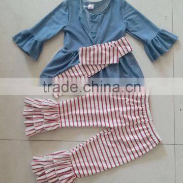 Remake Child Boutique Pants Soft Kids Girls Printed Pattern Icing Ruffle Leggings Pants photo-6