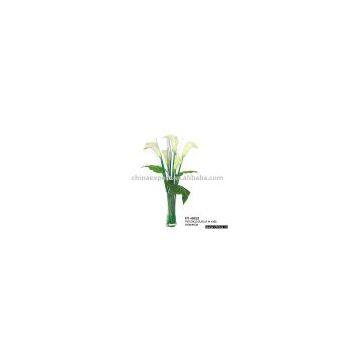 Plastic Calla with Glass Vase FT-0022