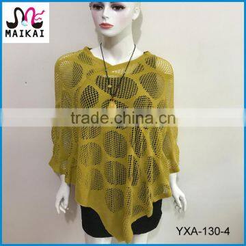 Alibaba China supplier winter fashion knitted acrylic mexican poncho