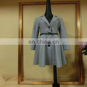 Powersweet 2014 Elegant European Vintage Belted Ladies Grey Woman Trench Coat