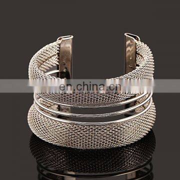 Iron Wire Snakeskin Gold Silver Cuff Women Men Bangles Metal Bangle photo-2