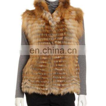 dyed rabbit fur kintted vest/quality+OEM+ODM