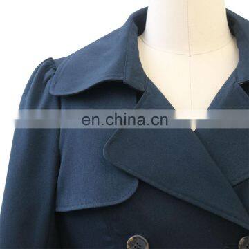 2016 Top Sale Lady Autumn Double Breasted Dust Coat With Belt photo-2