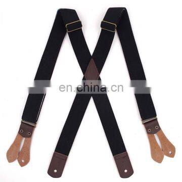 2017 Top high quality real leather suspenders for men