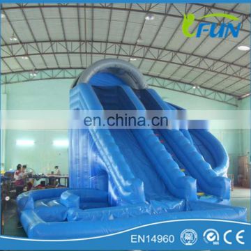 hot sell inflatable pool slide with climbing wall inflatable slip and slide pool