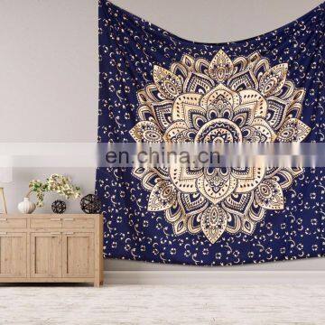 Indian New Wall Hanging Hippie Gold Ombre Mandala Tapestry Bohemian Bedspread Dorm Decor 95"X85" Inch