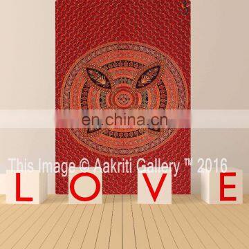 Indian Hippie Tapestries Mandala Big Flower Throw Single Beach Red Color Wall Hangings