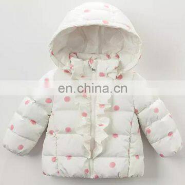 T-GC010 2016 Girls Winter Polka Dot Printed High Fashion Warm Coat photo-5