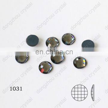 DZ-1031 round cut flat back glass stones for garment accessories