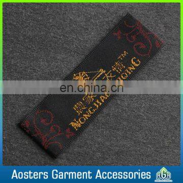 custom hemp sew on brand logo damask woven labels for clothes