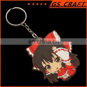 Cartoon rubber keychain/interesting soft pvc keychain