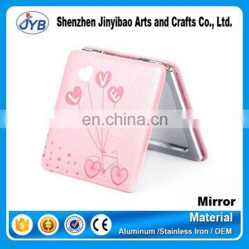 wholesale cheap price pu leather compact pocket mirror