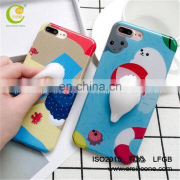 New Arrival Wholesale Hot Custom Design Girls Novelty 3D Squishy Phone Case for iPhone 7