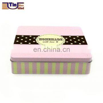 Middle Square Cookie Glossy Varnish Shinny Tin Box