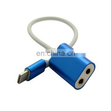 1 to 2 dual 3.5mm Female Type C USB C Splitter Audio Cable
