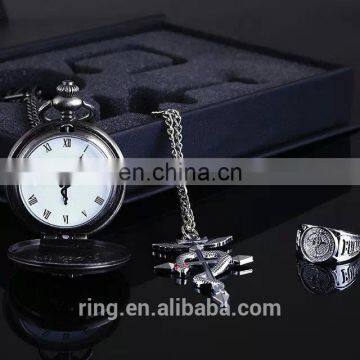 Game Fullmetal Alchemist Classic Pocketwatch Necklace Rings Antique Pocket Watches Quartz Pocket Watch photo-3