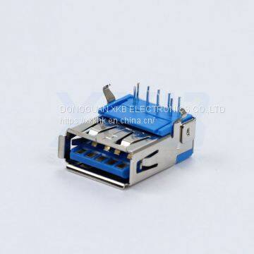 High quality USB3.0 socket computer connector USB 3.0 connector A/F female DIP 90 degree