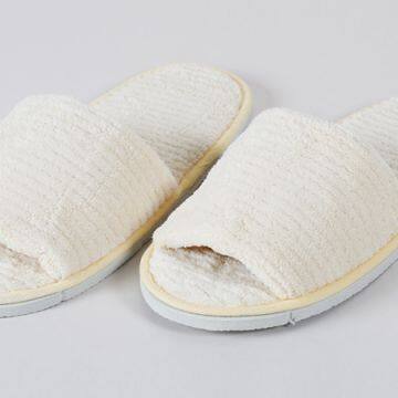 2019 Custom Disposable White Terry Hotel Bathroom Slippers For Guests