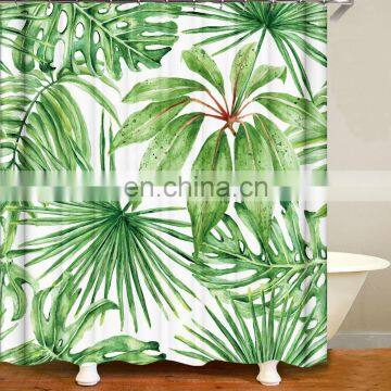 i@home mildew resistant tropical leaves water repellent custom shower curtain printing