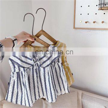 2020 Summer Baby Girls Blouses Striped Tops Toddlers Kids Shirts Children Clothes