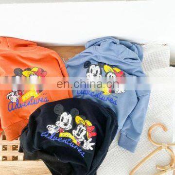 2020 children's clothing autumn and winter new middle and small children's jacket Korean version of the solid color cartoon prin