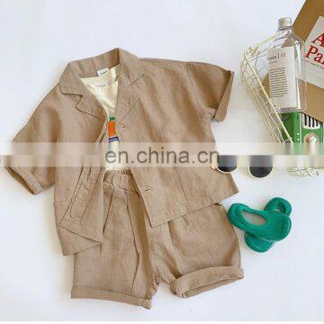 Children Clothes Suits Summer Baby Boys Fashion Clothing Sets Kids Cotton Linen Short Sleeve Shirt And Shorts