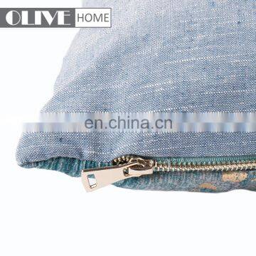 Fashion Chenille Fabric Gold Stamping Ombre Photo Printed Cushion Pillow photo-3