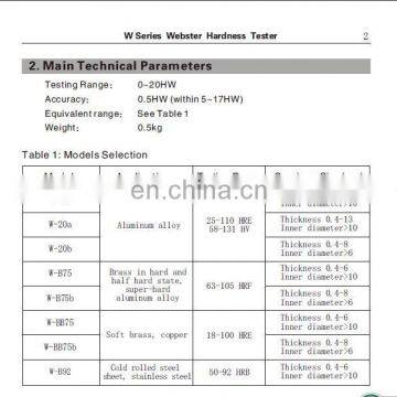 W-20A Portable Webster Hardness Tester for Testing Aluminum photo-3