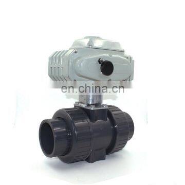 AC 220V UPVC PVC DC12V 24V CTB-005 50NM water flow control valve 4-20ma 50mm electric actuated ball valve