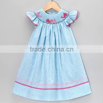 2014 New design red and white vertical stripes birthday dresses for girls