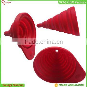FDA silicone funnel cheap wholesale collapsible funnel silicone kitchen funnel