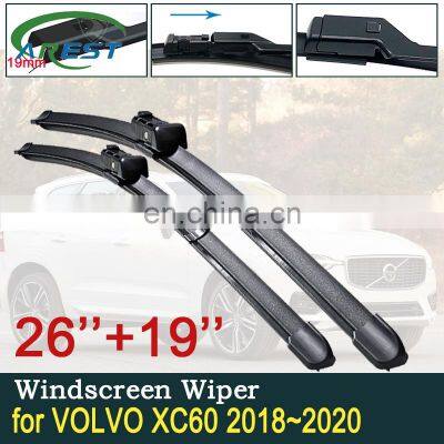 for VOLVO XC60 2018 2019 2020 MK2 Car Wiper Blades Front Windshield Wipers Car Accessories Stickers MK2 RDesign T4 T5 T6 D4 D5