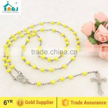 Fashion plastic rosary faceted bead wholesale necklace