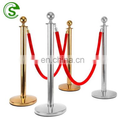 New Arrival Velvet Rope Stanchion/Golden Brass Queue Rope Barrier/Line Stand Poles For Red Carpet